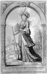 Elżbieta Charlotte z Palatynatu, księżna Orleanu, w stroju myśliwskim, 1689